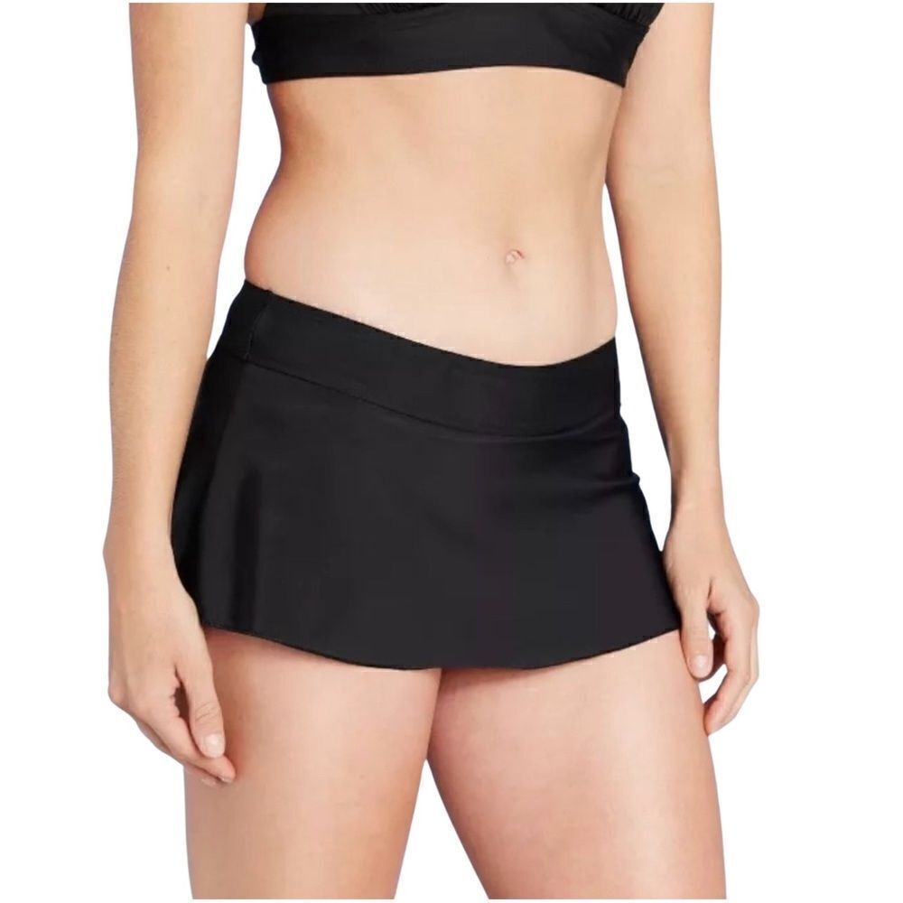 Women's Elastic Waist Swim Skirtini Brief - Kona Sol™ Black Large